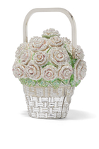 Basket of Roses Blue Bouquet Clutch